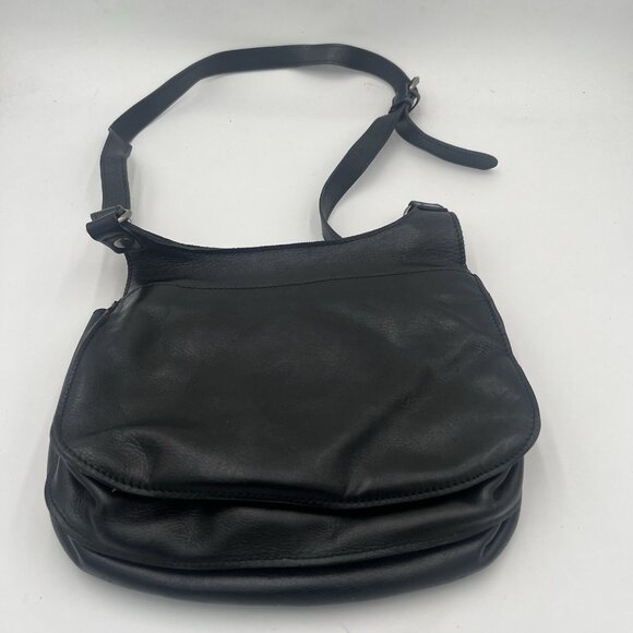 Patricia Nash Black Leather Crossbody London Saddle Bag Purse Original Dust Bag - Picture 2 of 7